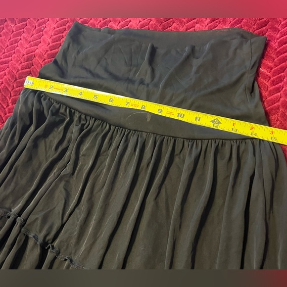 EUC Vintage Iz Byer Black Ruched fold over High Waist Skirt Large - Picture 7 of 8